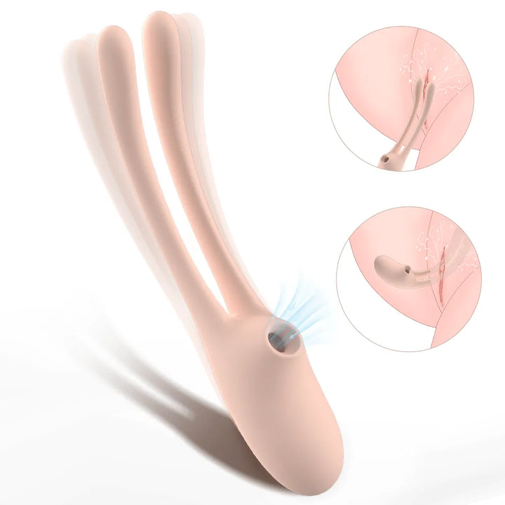 Rabbit Ear Dual Wand Vibrator with Sucking - Rock Candy