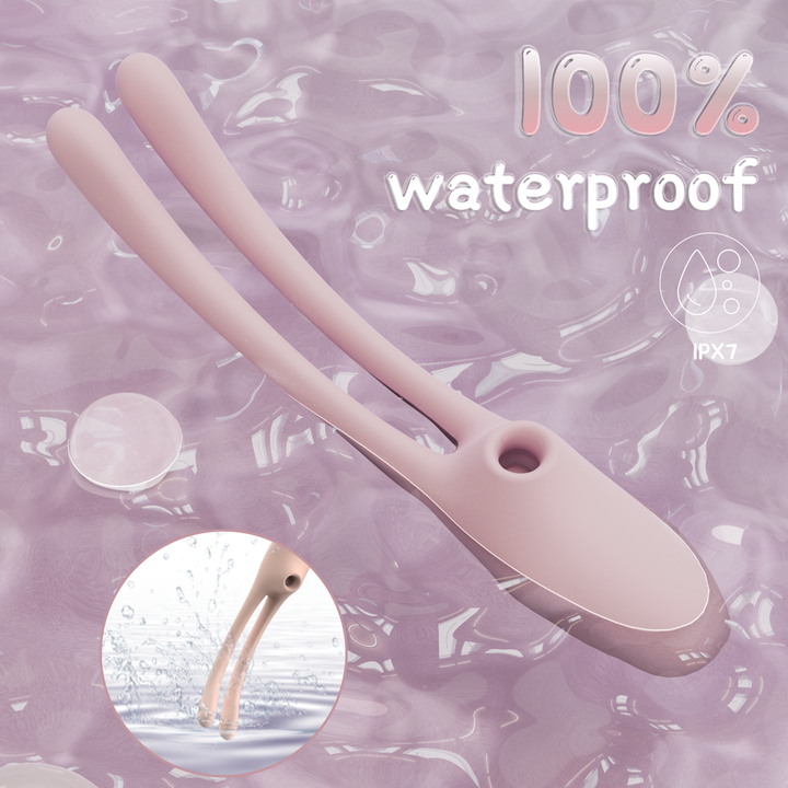 Rabbit Ear Dual Wand Vibrator with Sucking - Rock Candy