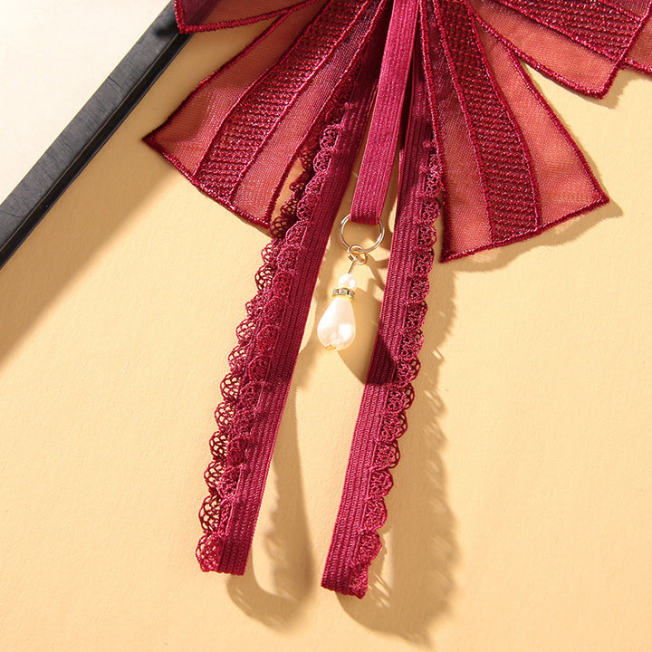 Valentine's Seduction Pearl G-String - Sheer Lace Open-Crotch Panty with Pearl Accents - Rock Candy