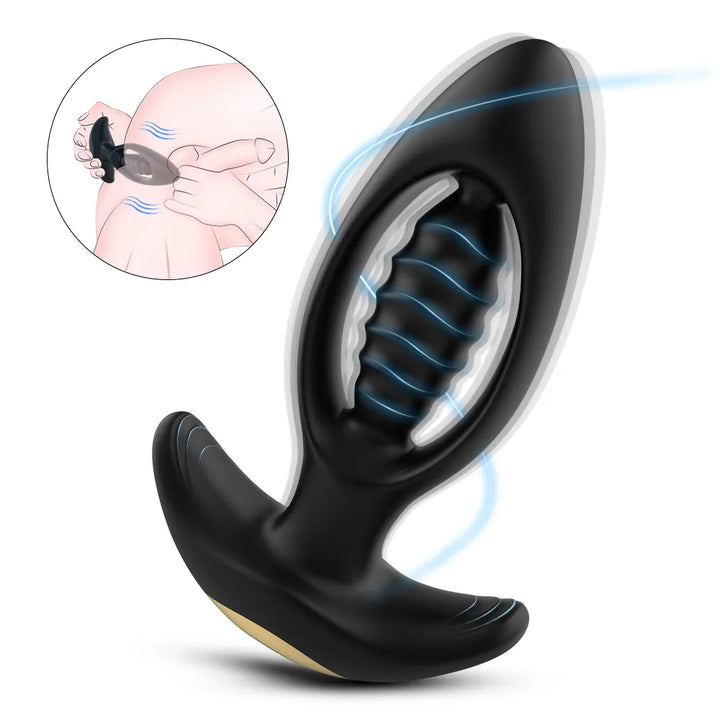 Hollow Vibrating Anal Plug with Spiral Core - Rock Candy