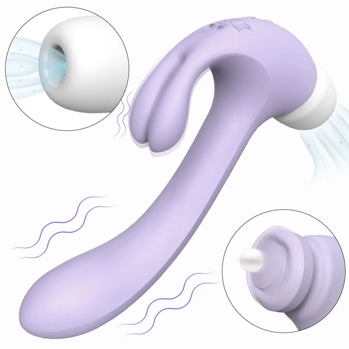 G-Spot Bunny Rabbit Vibrator with Clitoral Suction - Rock Candy