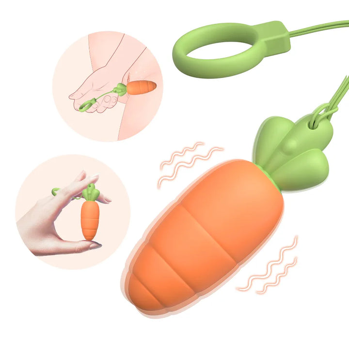 Playful Carrot Vibrating Egg for Dual Stimulation - Rock Candy