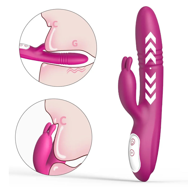 Thrusting Rabbit Vibrator with Ergonomic G-Spot Design - Rock Candy