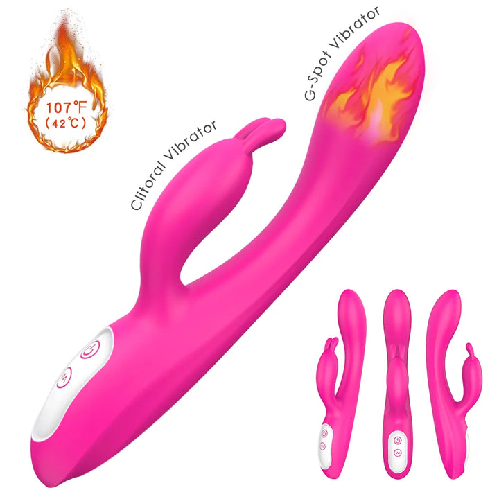 Heated Rabbit Vibrator for G-Spot Clitoris - Rock Candy