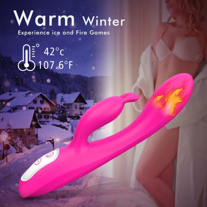 Heated Rabbit Vibrator for G-Spot Clitoris - Rock Candy