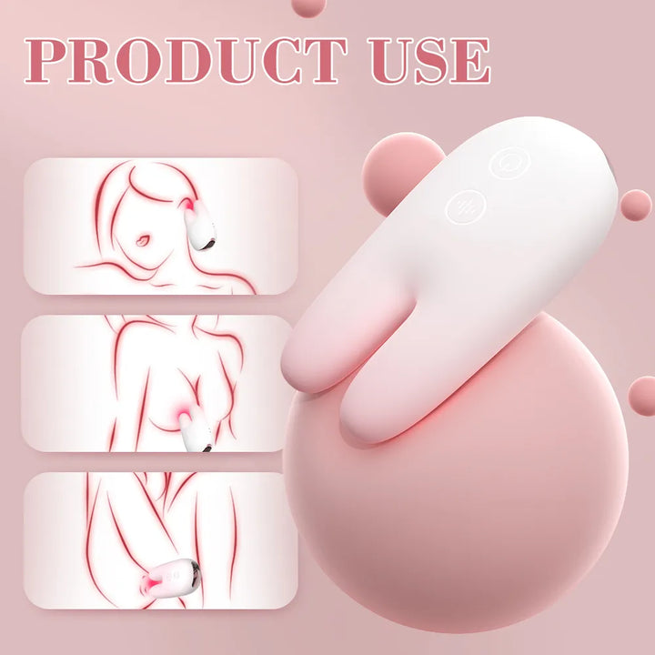 Mini Bunny Ears Dual Motor Clit Vibrator - Rock Candy