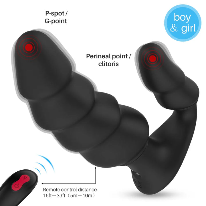 Step-Layered Unisex Vibrating Anal Plug Massager - Rock Candy