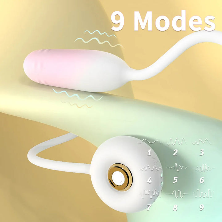 Pink-White Gradient Egg Vibrator with Rotating Beads - Rock Candy