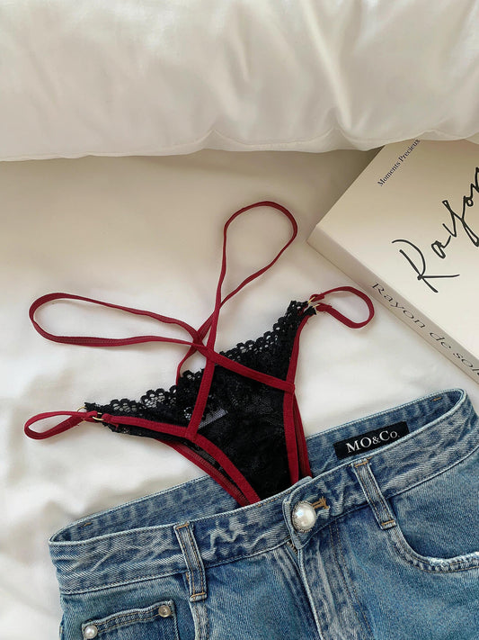French lace mesh low waist panties - Rock Candy