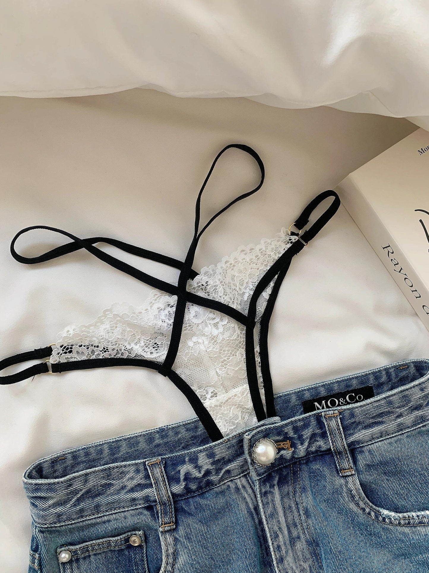 French lace mesh low waist panties - Rock Candy