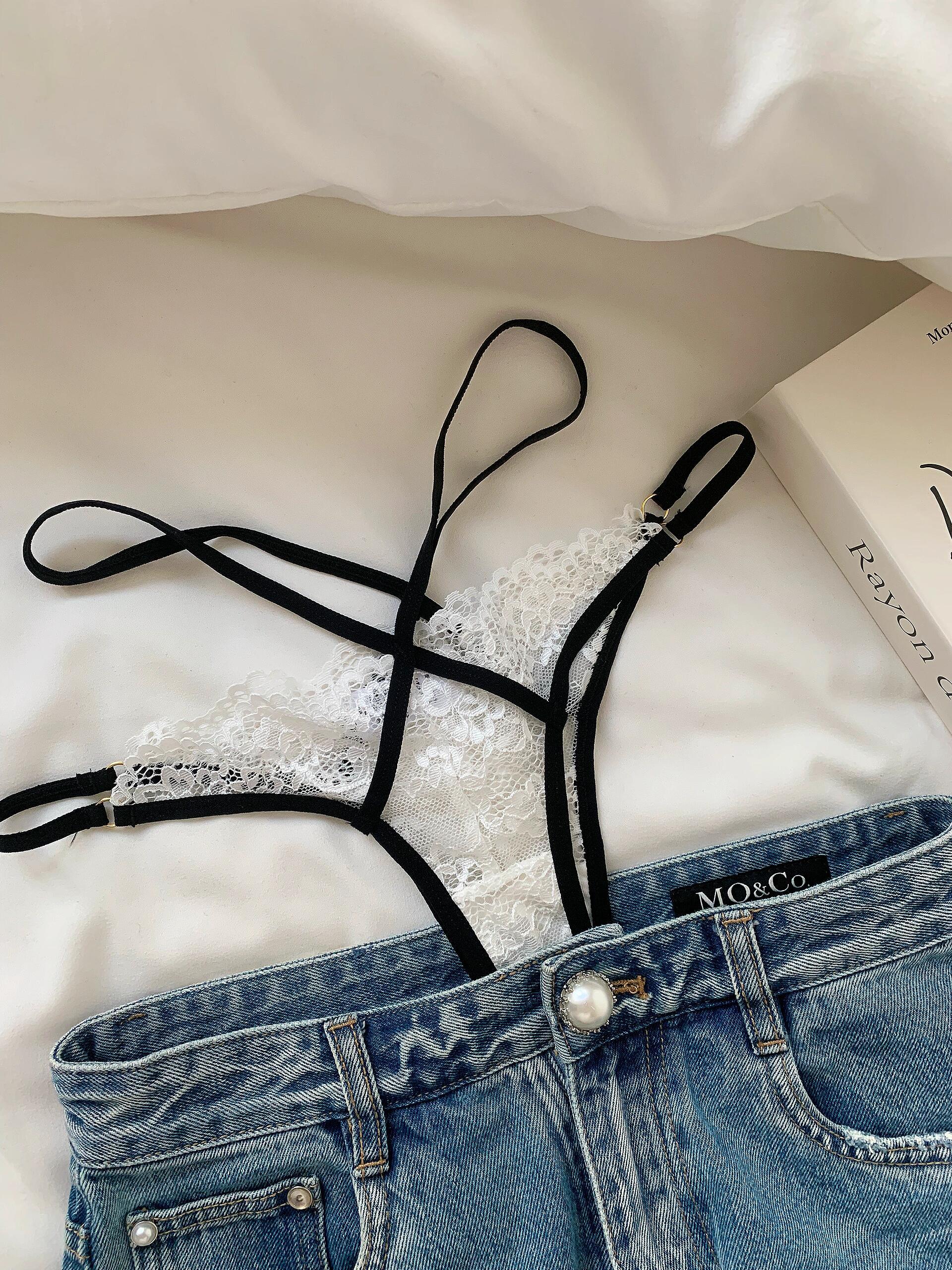 French lace mesh low waist panties - Rock Candy