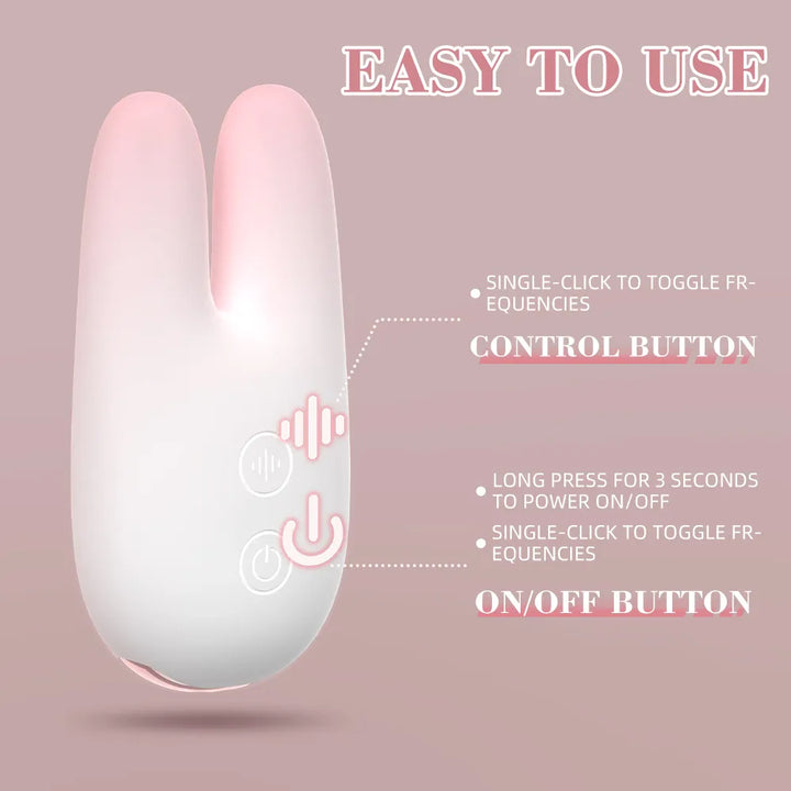 Mini Bunny Ears Dual Motor Clit Vibrator - Rock Candy
