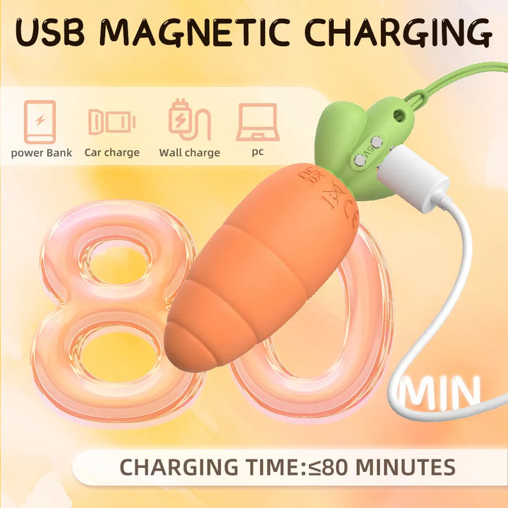 Playful Carrot Vibrating Egg for Dual Stimulation - Rock Candy
