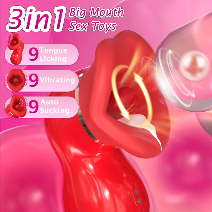 LickWave 3-in-1 Tongue Vibrator for Women - Rock Candy