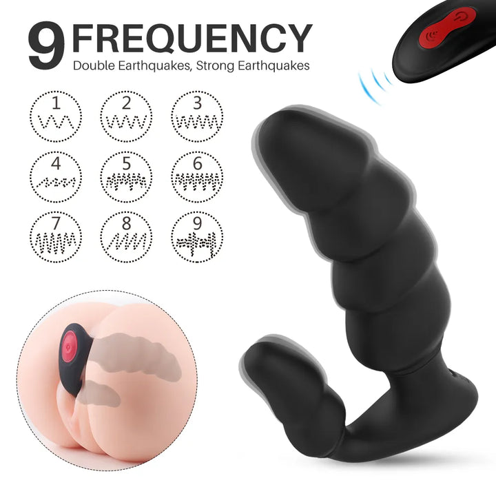 Step-Layered Unisex Vibrating Anal Plug Massager - Rock Candy