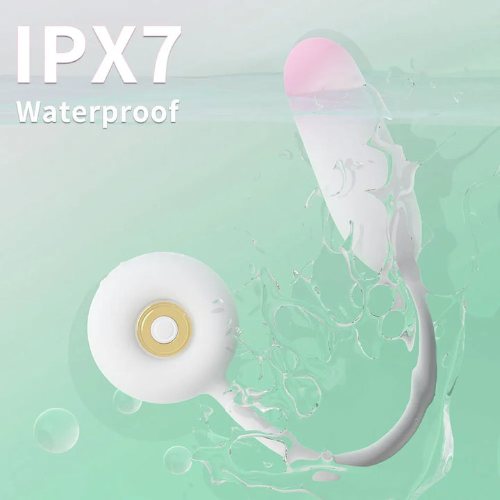 Pink-White Gradient Egg Vibrator with Rotating Beads - Rock Candy