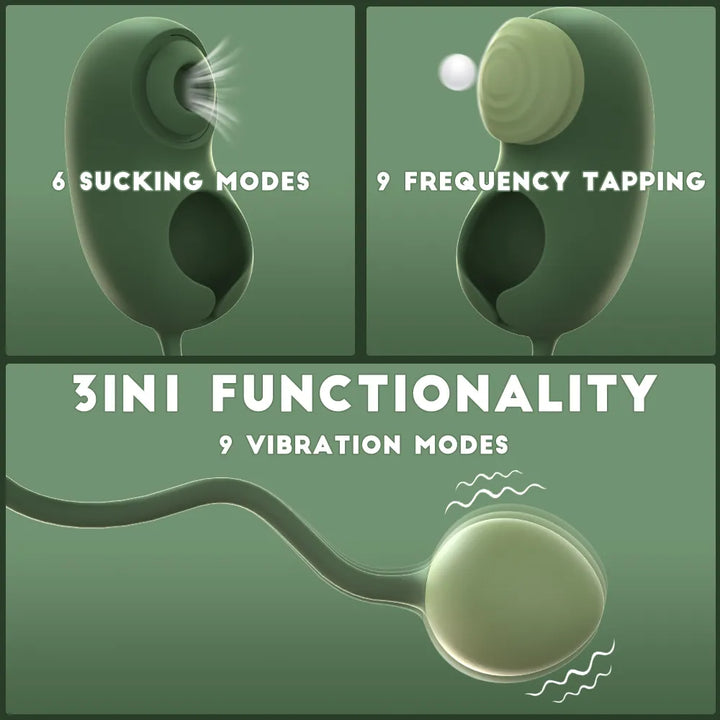 Triple Tease Bean – Flap, Suck & Egg Vibrator - Rock Candy