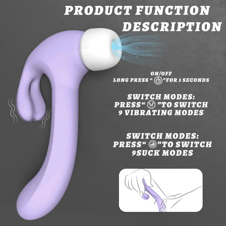 G-Spot Bunny Rabbit Vibrator with Clitoral Suction - Rock Candy