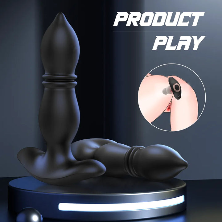 Remote Thrusting Vibrating Anal Plug for Women - Rock Candy