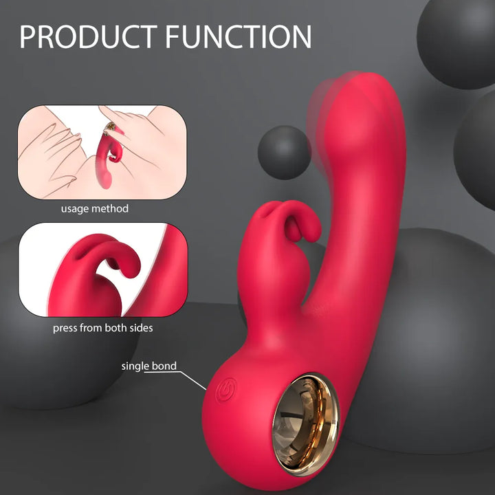 Mini Fingering Rabbit Vibrator with Finger Ring - Rock Candy