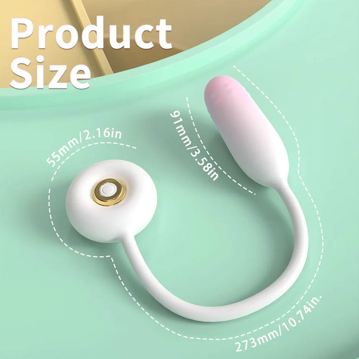 Pink-White Gradient Egg Vibrator with Rotating Beads - Rock Candy