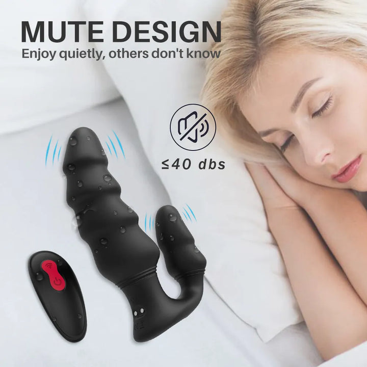 Step-Layered Unisex Vibrating Anal Plug Massager - Rock Candy