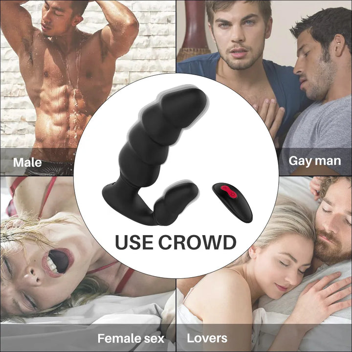 Step-Layered Unisex Vibrating Anal Plug Massager - Rock Candy