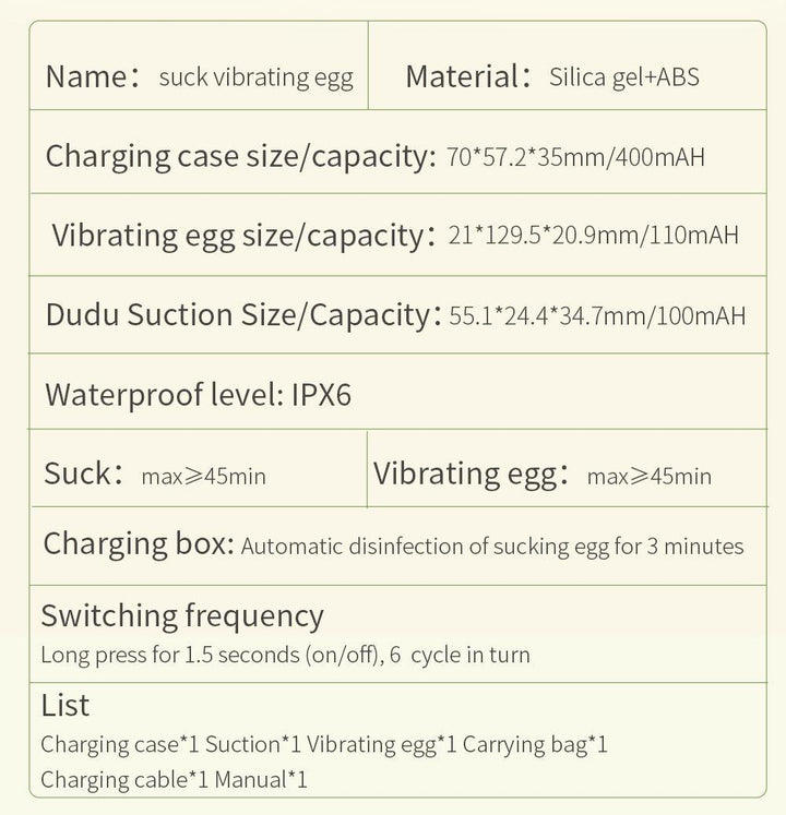 Charging compartment + Dudu suction cactus vibrating egg set - Rock Candy