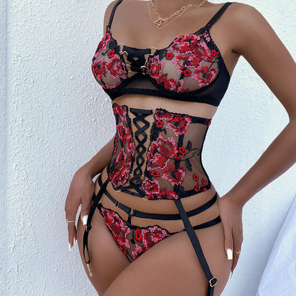 Floral Temptress Corset Set - Rock Candy