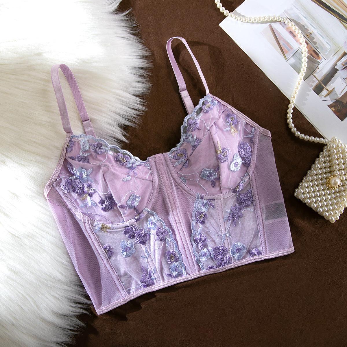 Sexy girl wearing embroidered vest with underwear - Rock Candy