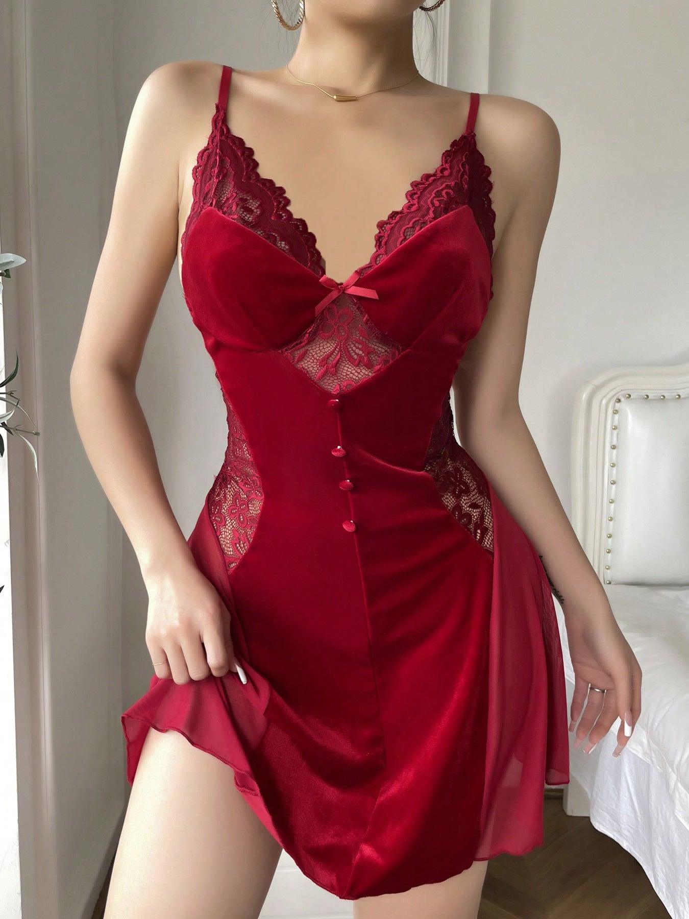 Velvet sexy pajamas passion temptation dress - Rock Candy