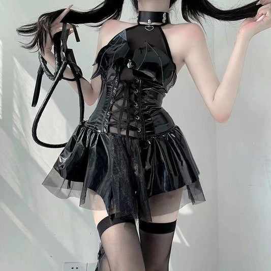 Rabbit PU Glossy Little Devil Bat Neck-hanging Role Playing - Rock Candy