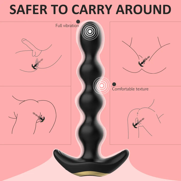 Flexible Pagoda Silicone Anal Beads for Women - Rock Candy
