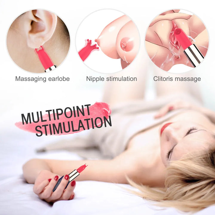 Lipstick-Shaped Vibrator for Clitoral and Nipple Stimulation - Rock Candy